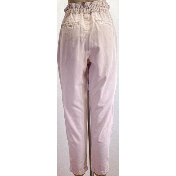 *NEW* Free People Blush High Rise Pleated Paperbag Tapered Leg Multipocket Pants - Picture 9 of 12